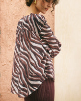 Camicia Monterey in Voile Stampato di Cotone e Seta |