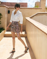 Printed Silk Cotton Voile Lipso Skirt |