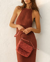 Raffia & Leather Summer Night Bag Medium |