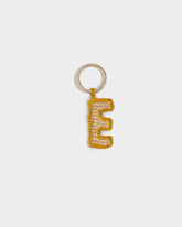 Natural Raffia Letter E Charm Keyring |