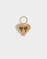 Natural Raffia Heart Charm Keyring |