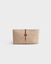 Natural Raffia & Tan Leather Kaia Clutch |