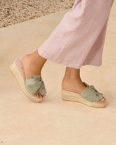 Soft Suede Platforms With Knot |