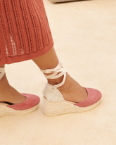 Soft Suede Low Wedge Espadrilles |