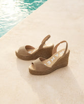 Soft Suede Slingback Wedge Espadrilles |