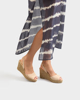 Espadrillas con Zeppa in Pelle Scamosciata con Cinturino |
