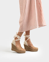 Suede Heart-Shaped Wedge Espadrilles |