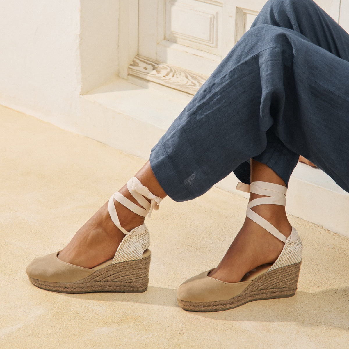 Rivieras Classic 30° Marine - Sandali Con Zeppa Unisex In Cotone E Sintetico, Blu Navy - 2