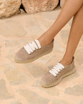 Suede Lace-Up Espadrilles |