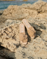 Soft Suede Sandals With Knot |