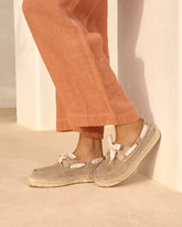 Suede Boat-Shoes Espadrilles - Women’s Loafers | 