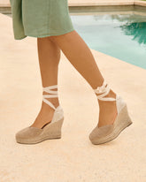 Soft Suede Heart-Shaped Wedge Espadrilles |