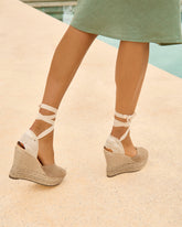 Soft Suede Heart-Shaped Wedge Espadrilles |