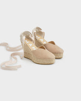 Suede Heart-Shaped Wedge Espadrilles |