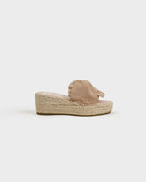 Espadrillas con Zeppa con Nodo in Pelle Scamosciata |