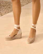 Soft Suede Low Wedge Espadrilles |