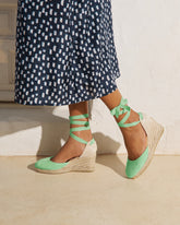Suede Low Wedge Espadrilles |