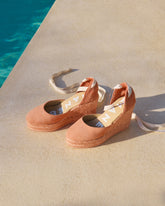 Espadrillas in Morbida Pelle Scamosciata con Zeppa |