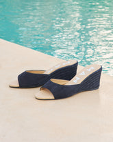 Espadrillas in Morbida Pelle Scamosciata con Zeppa |