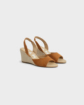 Soft Suede Slingback Low Wedge Espadrilles |