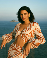 Printed Linen Antigua Top |