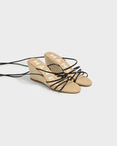 Leather Lace-Up Low Wedge Espadrilles |