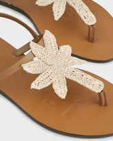 Sandali Infradito in Pelle e Rafia |