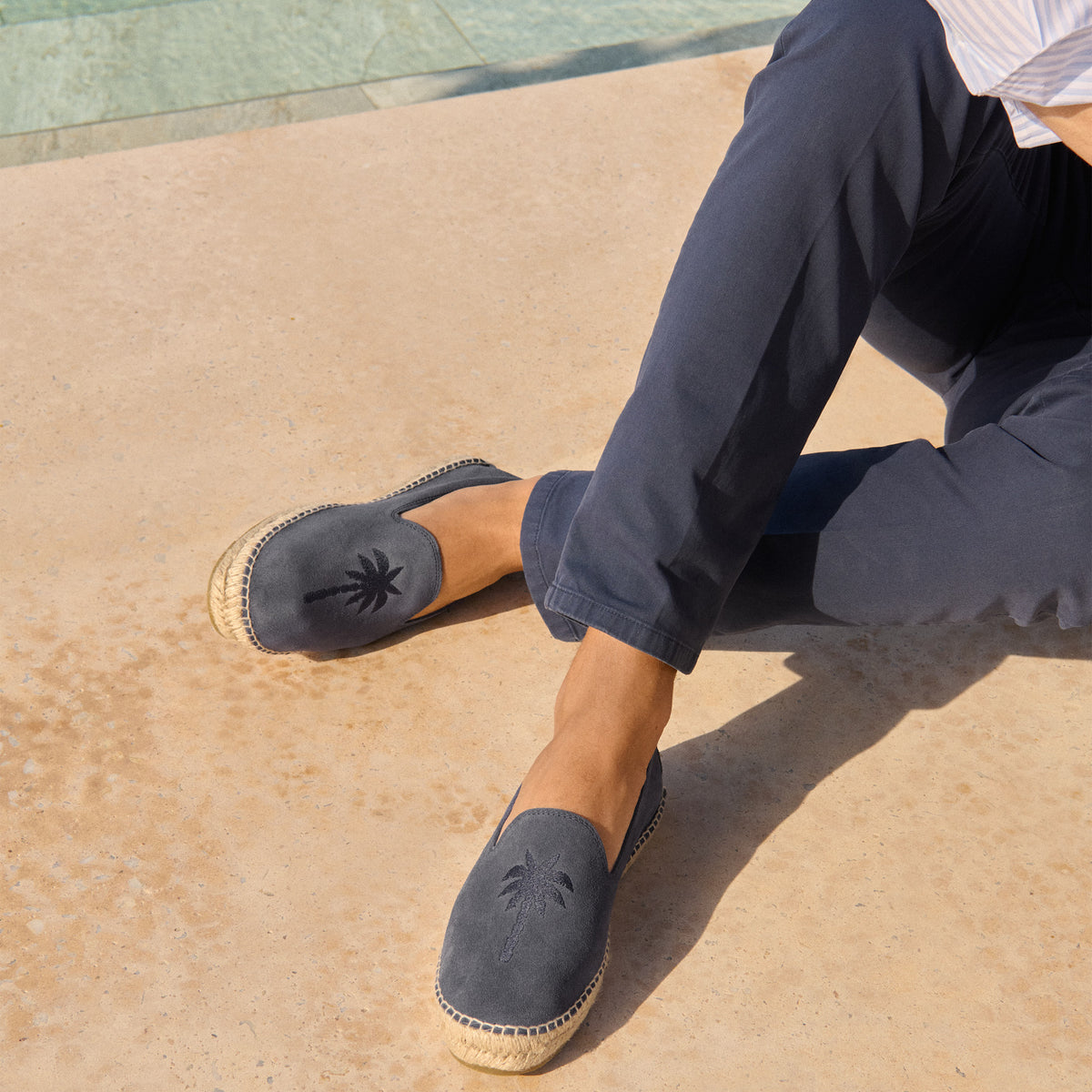MANEBI - Men Flat Espadrilles Mediterranean Moss