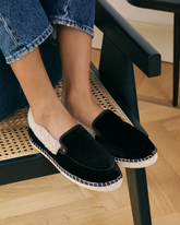 Mocassini Espadrillas<br />in Velluto di Seta con Faux Fur |
