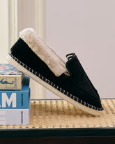 Mocassini Espadrillas<br />in Velluto di Seta con Faux Fur |