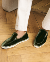 Silk Velvet With Faux Fur Loafers Espadrilles |