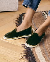Espadrillas in Velluto di Seta<br />con Faux Fur |