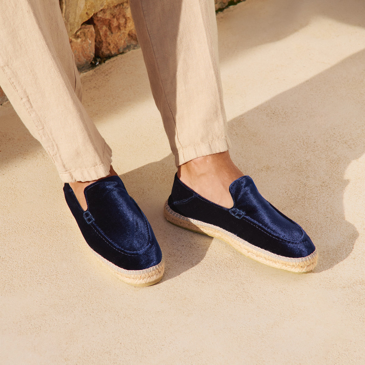 Manebí | Velvet Traveler Loafers Espadrilles - Monaco Navy Blue