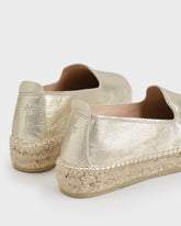Metallic Leather Double Sole Espadrilles |