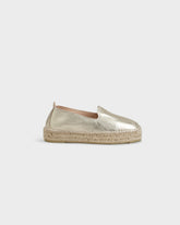 Metallic Leather Double Sole Espadrilles |