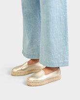 Metallic Leather Double Sole Espadrilles |