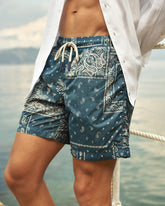 Printed Bandana Patchwork Swim Shorts |