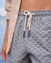 Printed Sketched Waves Swim Shorts |