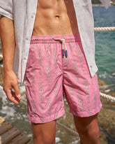 Printed Ikat With Palm Swim Shorts |