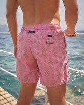 Printed Ikat With Palm Swim Shorts |
