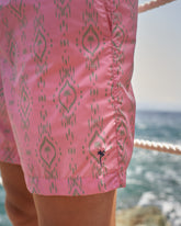 Printed Ikat With Palm Swim Shorts |