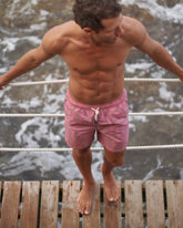 Printed Ikat With Palm Swim Shorts |