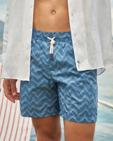 Printed Ethnic Zig Zag Swim Shorts |