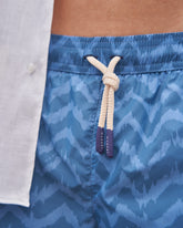 Printed Ethnic Zig Zag Swim Shorts |