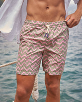 Printed Ethnic Zig Zag Swim Shorts |