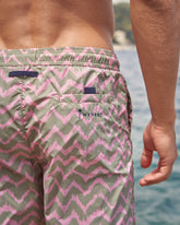 Printed Ethnic Zig Zag Swim Shorts |