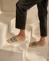 Raffia Pattern Double Sole Slides |