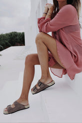 Cotton Silk Blend Crepon Ibiza Mini Dress |