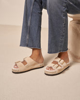 Suede With Faux Fur Nordic Sandals |