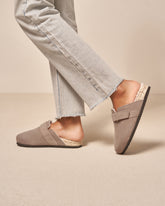 Suede With Faux Fur Clog Mules |